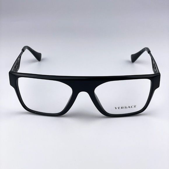 Versace VE3326U 5380 Eyeglasses Black Frame Logo Square Men - Picture 4 of 10